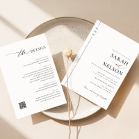 Tout en un Faire-part de mariage moderne avec code