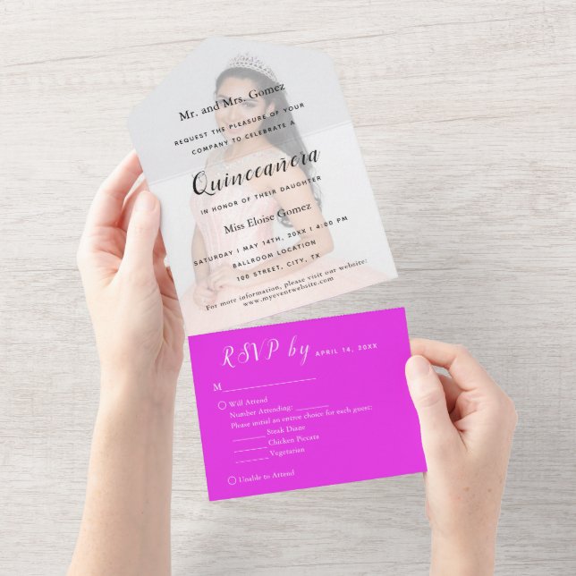 Tout En Un Fond de photo rose chaud Invitation à l'événement  (Déchirure)