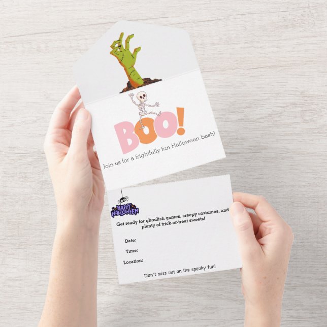 Tout En Un Invitation à une soirée d'Halloween effrayante (Déchirure)