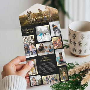 Tout En Un Invitation Année en moments Famille Photo Collage Noël