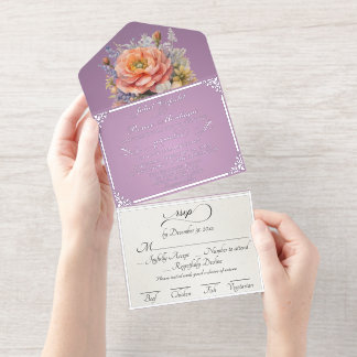 Tout En Un Invitation Aquarelle Fleurs Sauvages - Lavande