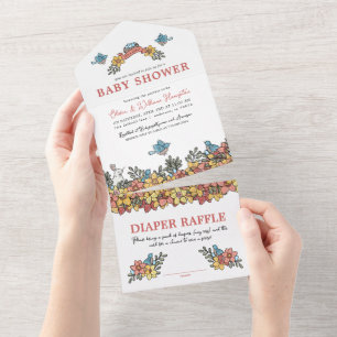 Tout en un Invitation Baby shower de Pâques