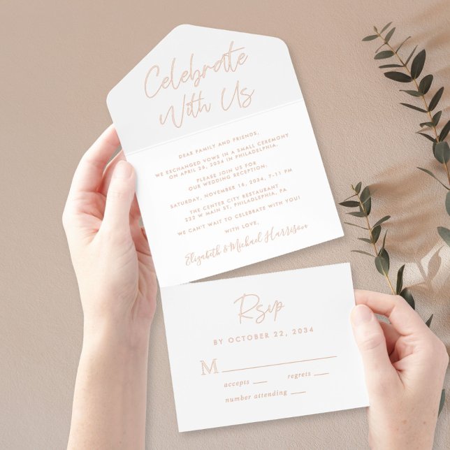 Tout En Un Invitation Célébrez Avec Nous Réception De Mariage (Créateur téléchargé)