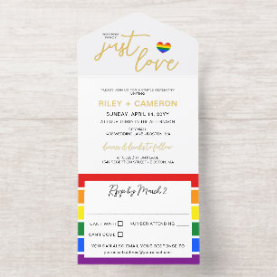 Tout En Un Invitation Cœur Arc-en-Ciel Rien de Fantaisiste Juste de l'Am