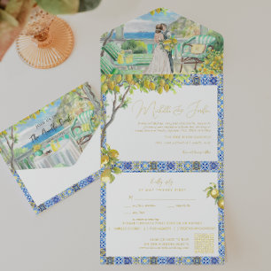 Tout En Un Invitation Côte d'Amalfi   Mariage Carreaux méditerranéens