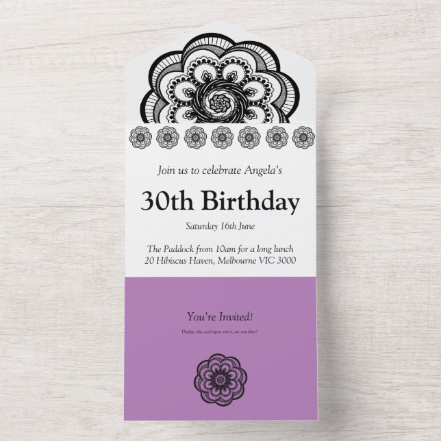 Tout en un Invitation d'anniversaire (À l'intérieur)