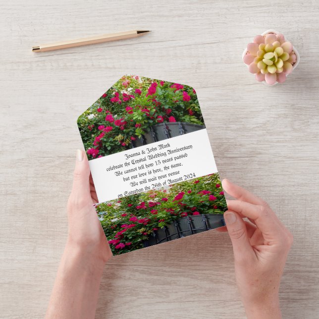 Tout En Un Invitation d'anniversaire de mariage de Roses (Vidéo)
