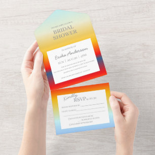 Tout En Un Invitation de douche de mariée tout-en-un Ocean Ho