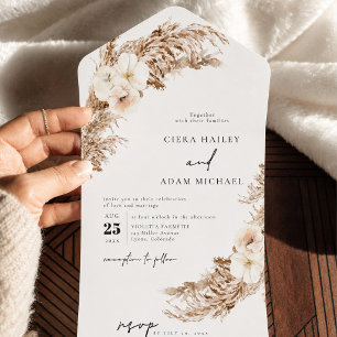 Tout En Un Invitation de mariage automnal bohème CIERA avec h