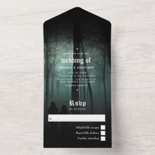 Tout En Un Invitation de mariage gothique Halloween tout-en-u