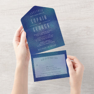 Tout En Un Invitation de mariage minimal à huile métallique m