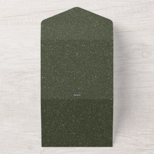Tout En Un Invitation de mariage texturé Moss Green