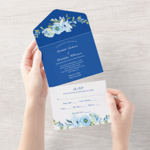 Tout En Un Invitation de mariage tout-en-un à la verdure flor