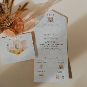Tout En Un Invitation de mariage tout-en-un Désert Boho Cac