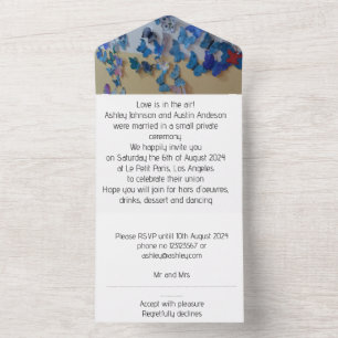 Tout En Un Invitation de mariage tout-en-un thème papillon