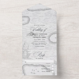 Tout En Un Invitation de mariage tout-en-un vintage rustique 