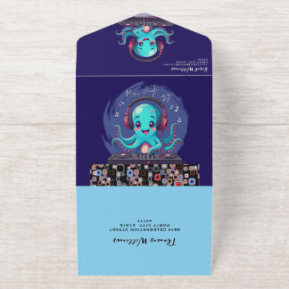 Tout En Un Invitation DJ Octopus souriant, Happy Music Jungle / Annivers