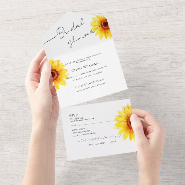 Tout en un Invitation douche de mariée moderne. (Déchirure)