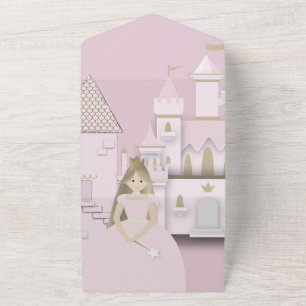 TOUT EN UN INVITATION DU PARTI PRINCESS ROSE