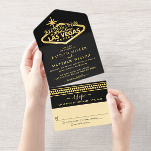Tout En Un Invitation Elégant Las Vegas Destination Mariage Real Foil