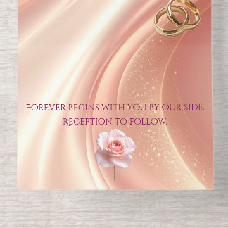 Tout En Un Invitation Faire-part de mariage élégant et doux rose