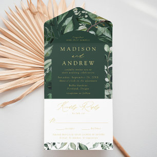 Tout En Un Invitation Faire-part de mariage en feuille d'aluminium à cad