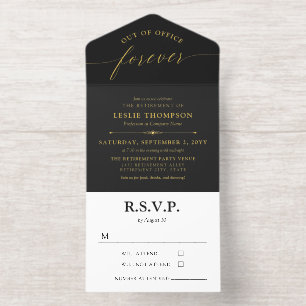 Tout En Un Invitation Fête de retraite Adieu pour toujours au bureau en