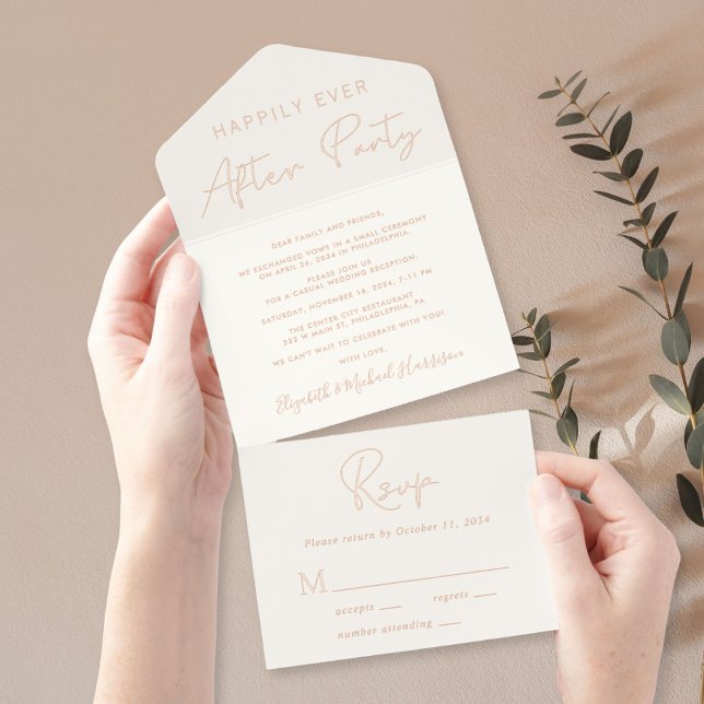 Tout En Un Invitation Heureusement Jamais Après La Crème De Fête Récepti (Créateur téléchargé)