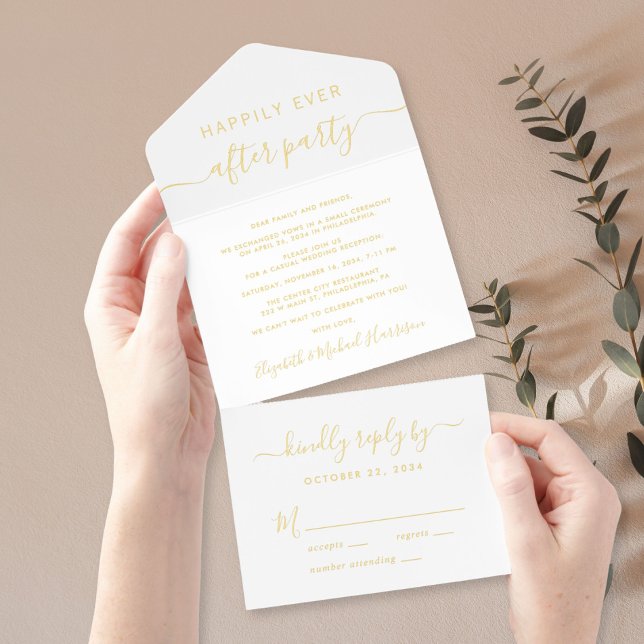 Tout En Un Invitation Heureusement Jamais Après La Réception De Mariage  (Créateur téléchargé)