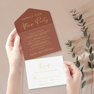 Tout En Un Invitation Heureusement Jamais Après La Réception De Mariage 