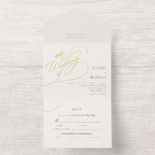 Tout En Un Invitation Mariage à huile à main mini