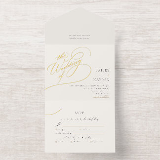 Tout En Un Invitation Mariage à huile à main mini