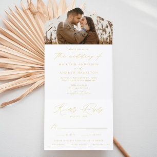 Tout En Un Invitation Mariage photo Elegant Gold Foil