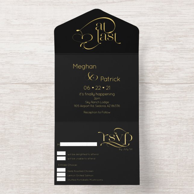 Tout En Un Invitation Modern At Last Text  (Intérieur)