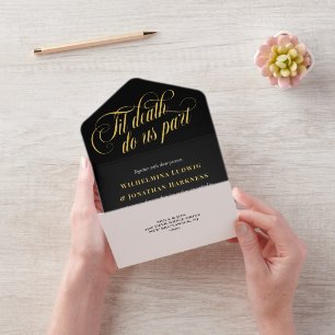 Tout En Un Invitation Noces de l'or noir jusqu'à ce que la mort nous sép