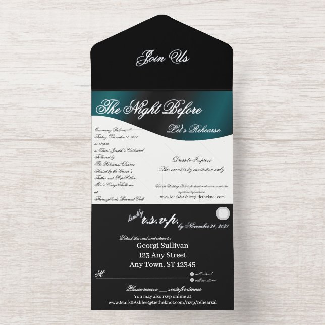 Tout En Un Invitation We Do Tuxedo Collection Rehearsal Dinner  (Intérieur)