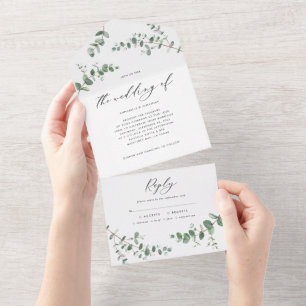 Tout En Un Mariage Budget Eucalyptus invitation botanique + r