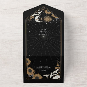 Tout En Un Mariage Tarot et Invitation RSVP Sun Moon aligné