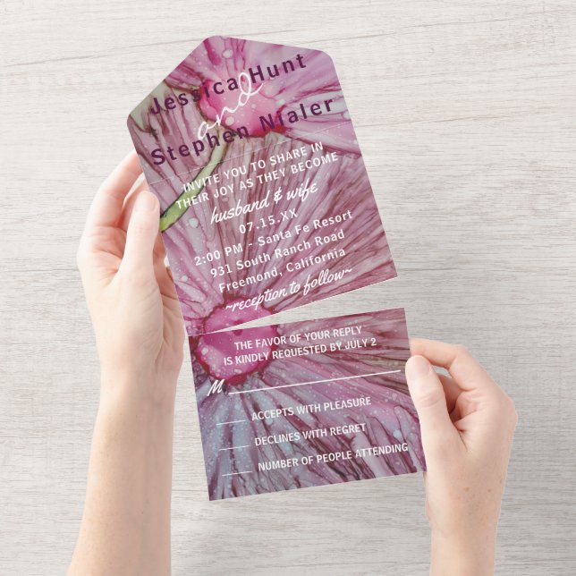 Tout En Un Mariage Tous N Une Invitation Florales fraîches (Déchirure)
