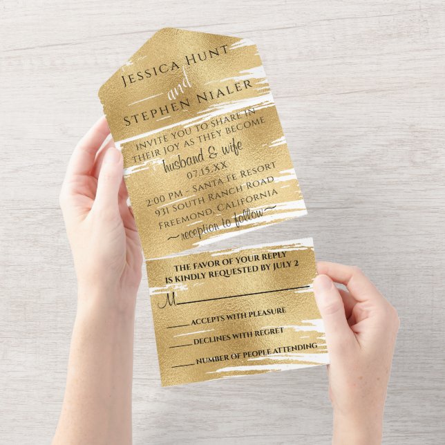 Tout En Un Mariage Tous N Une Invitation Golfs Élégants (Déchirure)