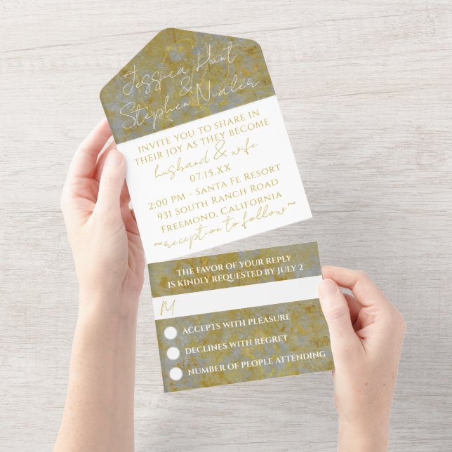 Tout En Un Mariage Tous N Une Invitation Silver Linling (Déchirure)