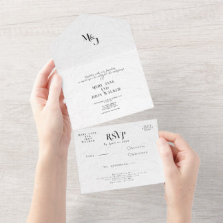 Tout En Un Moderne et Chic | Invitation tout-en-un pour scell