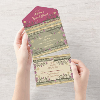 Tout En Un Nouveau cadre - Invitation de mariage tout-en-un