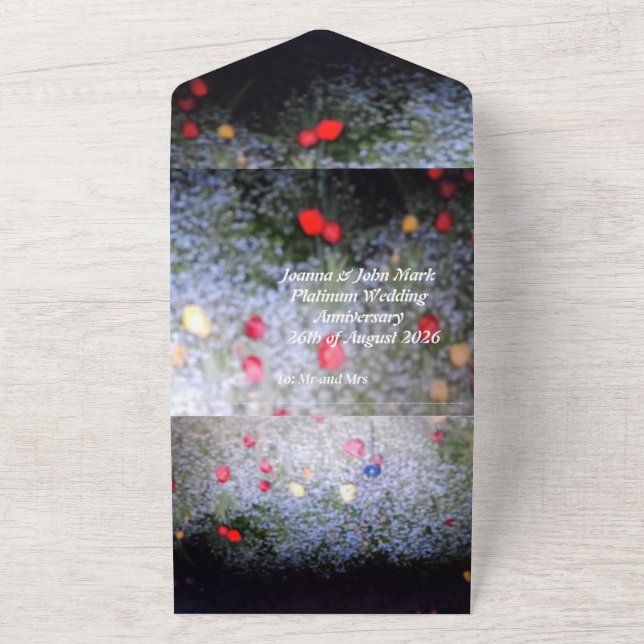 Tout En Un platinum 20th wedding anniversary invitation   (Dehors)