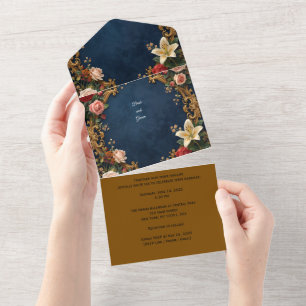 Tout En Un Sceau rustique et envoyer invitation de mariage