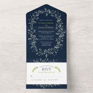 Tout En Un Sweet Baby's Breath Wedding Invitation