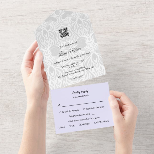 Tout En Un Wedding Invitation | Yumeji-Inspired Design (Déchirure)