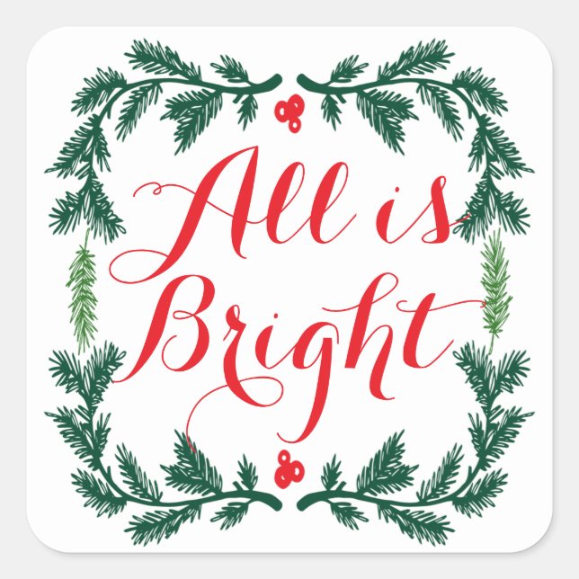 Tout est Bright Pine Wreath Stickers (Devant)