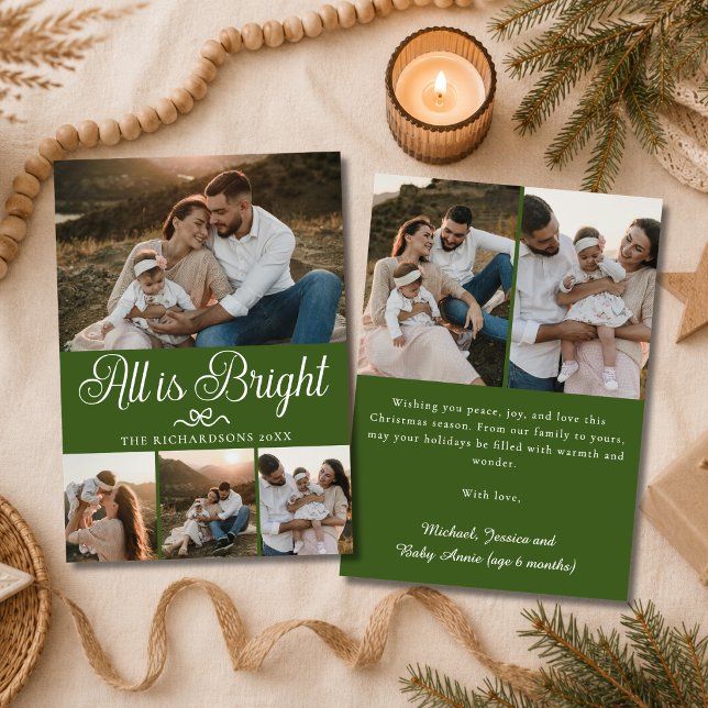 Tout est brillant Carte de Noël Forest Green Multi (Créateur téléchargé)