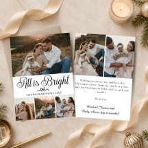 Tout est brillant Carte de Noël multi-photo noir e